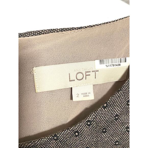 Loft Sleeveless Shift Mini Dress 2 Color Block Pleated Elegant Career Cocktail - Picture 5 of 8